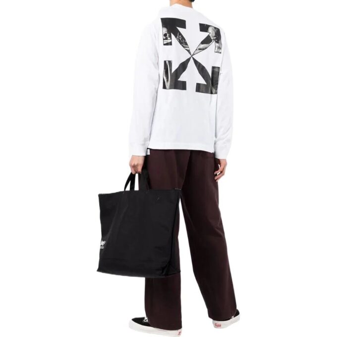 T-shirt à manches longues blanc imprimé logo Off-White pour homme, collection printemps-été 2022