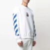 T-shirt à manches longues blanc imprimé rayures et motifs Arrows, collection SS21