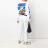 T-shirt à manches longues blanc imprimé rayures et motifs Arrows, collection SS21