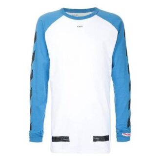 T-shirt à manches longues color block avec motif flèche et manches raglan pour homme Off-White