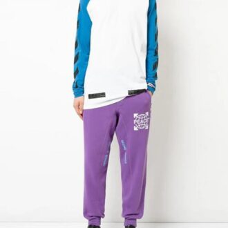 T-shirt à manches longues color block avec motif flèche et manches raglan pour homme Off-White