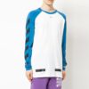 T-shirt à manches longues color block avec motif flèche et manches raglan pour homme Off-White