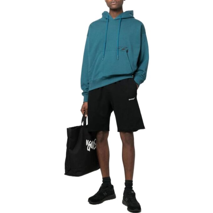 T-shirt à manches longues décontracté unie bleu pour homme Off-White