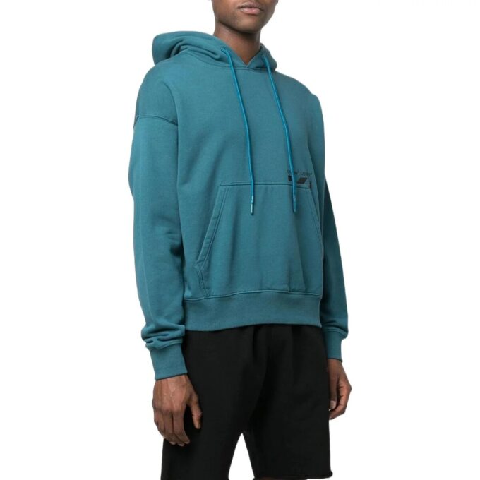 T-shirt à manches longues décontracté unie bleu pour homme Off-White