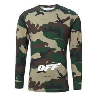 T-shirt à manches longues en coton camouflage pour homme