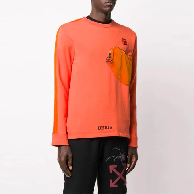 T-shirt à manches longues en patchwork « Material Love » version standard, orange