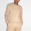 T-shirt à manches longues et col rond ample pour homme Off-White x Browns 50 avec logo imprimé, couleur beige