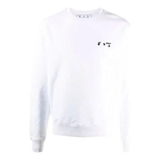 T-shirt à manches longues et col rond avec motif logo FW21, version standard, blanc