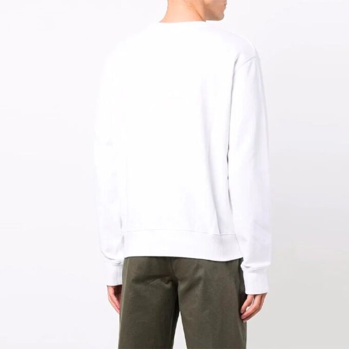 T-shirt à manches longues et col rond avec motif logo FW21, version standard, blanc