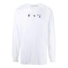 T-shirt à manches longues et col rond imprimé Arrows, version standard, blanc, collection printemps-été 2021