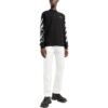 T-shirt à manches longues et col rond Off-White pour homme FW22 avec logo imprimé, noir