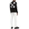 T-shirt à manches longues et col rond Off-White pour homme FW22 avec logo imprimé, noir
