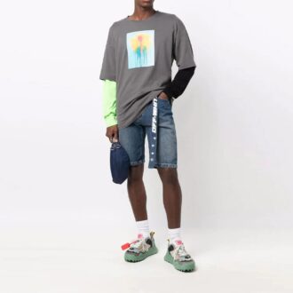 T-shirt à manches longues imprimé FW21, gris