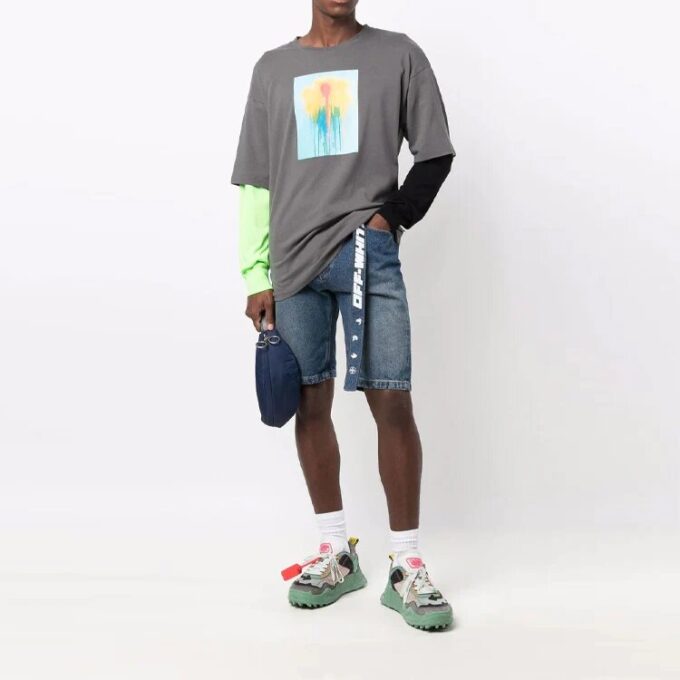 T-shirt à manches longues imprimé FW21, gris