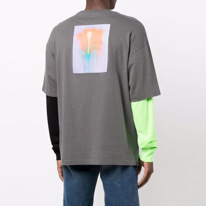 T-shirt à manches longues imprimé FW21, gris