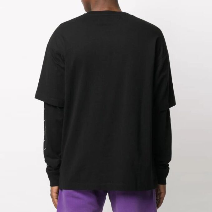 T-shirt à manches longues imprimé logo superposé pour homme FW20
