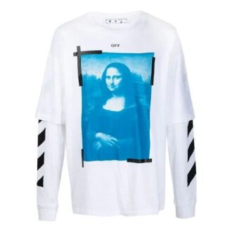 T-shirt à manches longues imprimé SS21, blanc