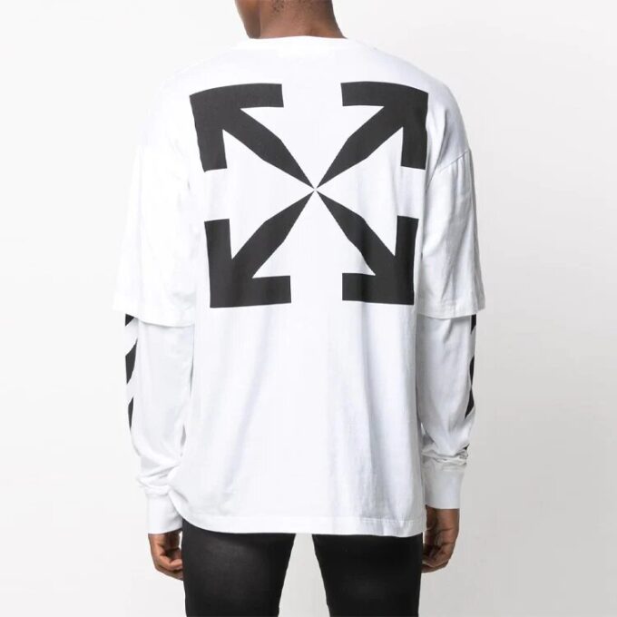 T-shirt à manches longues imprimé SS21, blanc