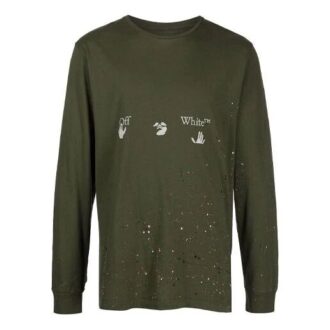 T-shirt à manches longues imprimé SS21, vert
