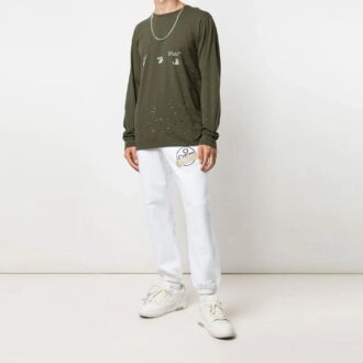 T-shirt à manches longues imprimé SS21, vert
