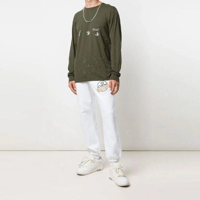 T-shirt à manches longues imprimé SS21, vert