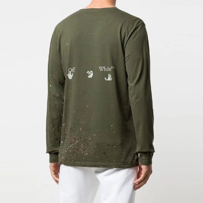 T-shirt à manches longues imprimé SS21, vert