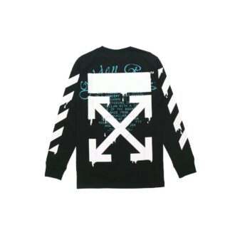 T-shirt à manches longues noir avec logo « Dripping Arrows » imprimé