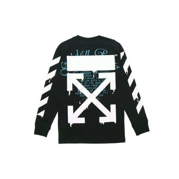 T-shirt à manches longues noir avec logo « Dripping Arrows » imprimé