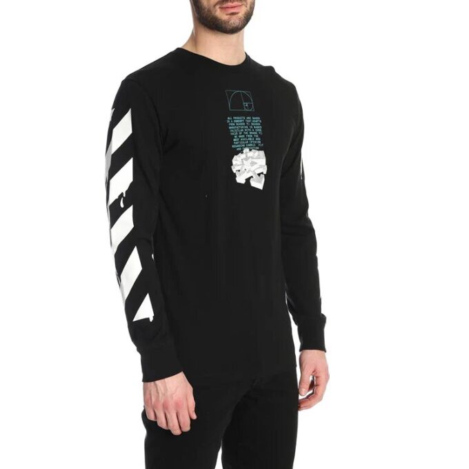 T-shirt à manches longues noir avec logo « Dripping Arrows » imprimé