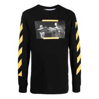 T-shirt à manches longues noir Caravaggio Painting pour homme Off-White FW21
