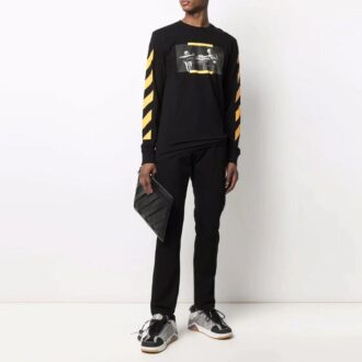 T-shirt à manches longues noir Caravaggio Painting pour homme Off-White FW21