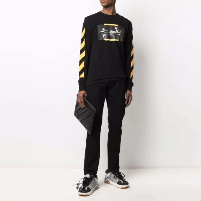T-shirt à manches longues noir Caravaggio Painting pour homme Off-White FW21