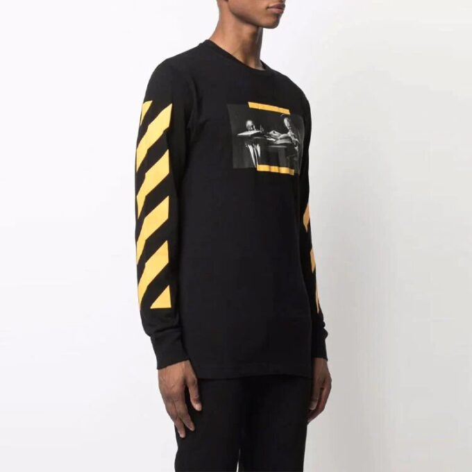 T-shirt à manches longues noir Caravaggio Painting pour homme Off-White FW21