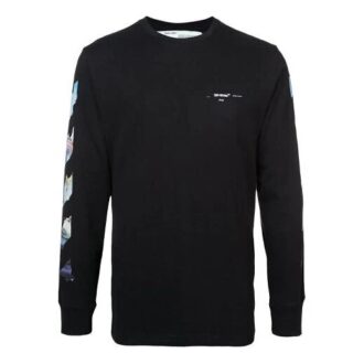 T-shirt à manches longues noir Diag Arrows pour homme, en collaboration avec Virgil Abloh