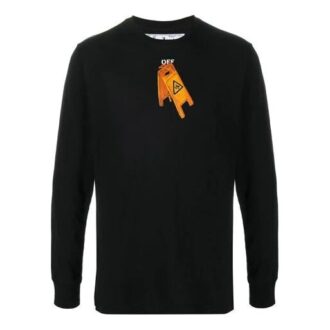 T-shirt à manches longues noir imprimé squelette