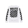 T-shirt à manches longues OW White Splash Ink Graffiti « Blanc Noir »
