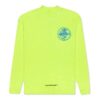 T-shirt à manches longues pour homme avec logo imprimé en 3D, jaune