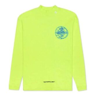T-shirt à manches longues pour homme avec logo imprimé en 3D, jaune