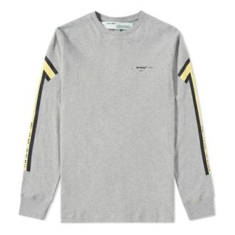 T-shirt à manches longues pour homme Back Arrows Sketch « Gris Jaune »