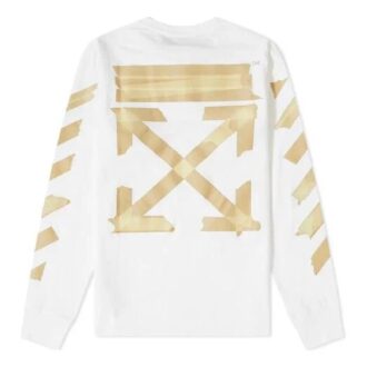 T-shirt à manches longues pour homme SS20 avec imprimé Tape Arrow, blanc