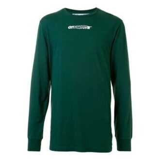 T-shirt à manches longues pour homme vert avec logo graffiti FW20