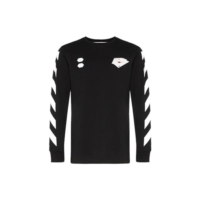 T-shirt à manches longues pour homme Virgil Abloh Diag Hand Card, noir