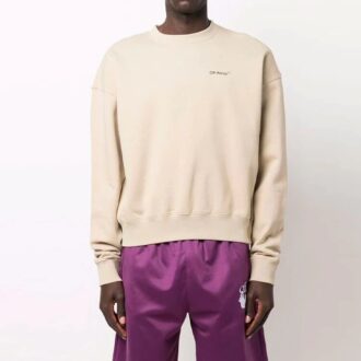 T-shirt à manches longues unie pour homme Off-White, couleur kaki