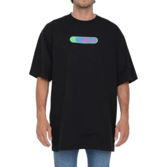 T-shirt noir à col rond et manches courtes ample pour homme Off-White SS22 avec logo imprimé