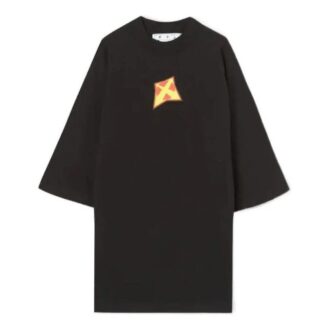 T-shirt noir à col rond et manches courtes, coupe ample, avec logo imprimé Off-White pour homme, collection automne-hiver 2022