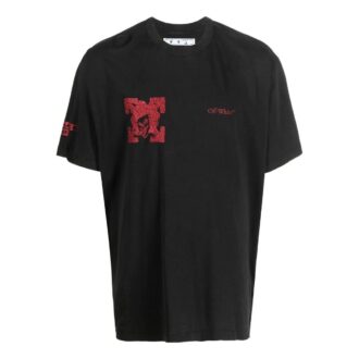 T-shirt noir à col rond et manches courtes Off-White pour homme, collection automne-hiver 2022