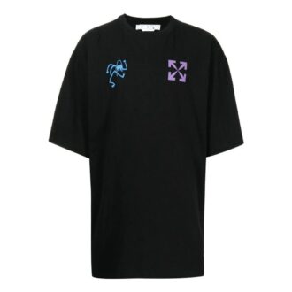 T-shirt noir à col rond et Shorts Off-White pour homme, collection printemps-été 2022, avec logo imprimé