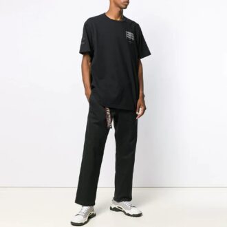 T-shirt noir à manches courtes avec logo imprimé