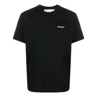 T-shirt noir à manches courtes décontracté Off-White pour homme avec logo « Chain Arrow » imprimé