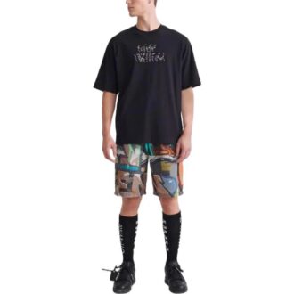T-shirt noir à manches courtes et col rond ample Off-White pour homme, collection printemps-été 2022, imprimé à motifs de flèches